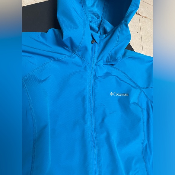 Women’s Columbia Blue Hooded Rain Jacket, XS - Picture 8 of 13